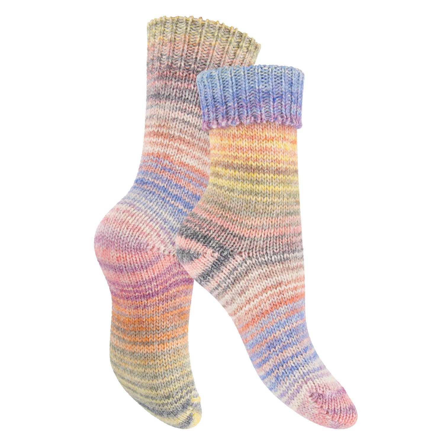 celodoro Umschlagsocken Damen & Herren Mouline Wollsocken mit Umschlag