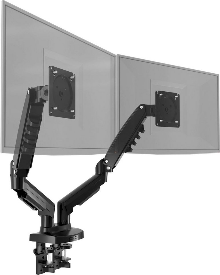 Poppstar Höhenverstellbare Tischhalterung für 2 Monitore (17 Zoll bis 27  Zoll) Monitor-Halterung, (bis 27,00 Zoll, 360° schwenkbare, drehbare &  neigbare Monitor-Arme)