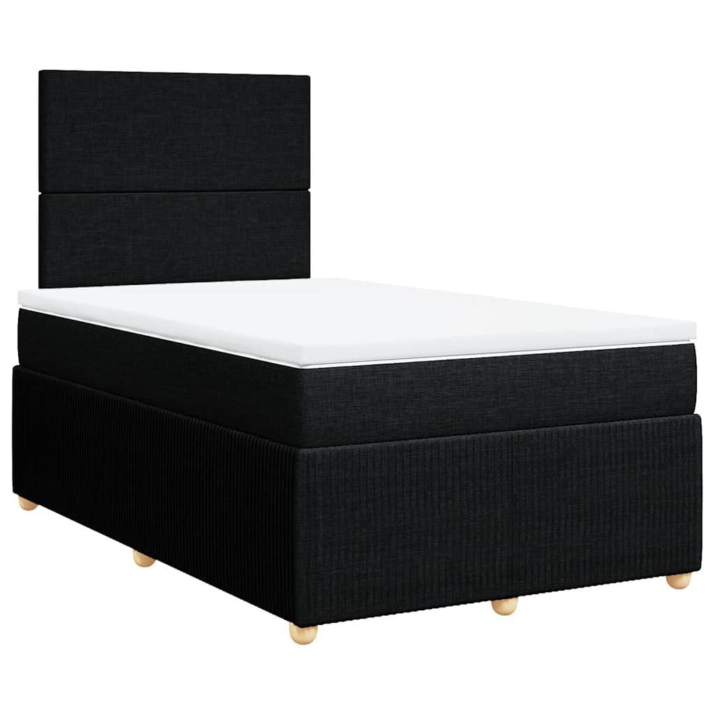 Bett Boxspringbett mit Matratze Schwarz 120x190 cm Stoff
