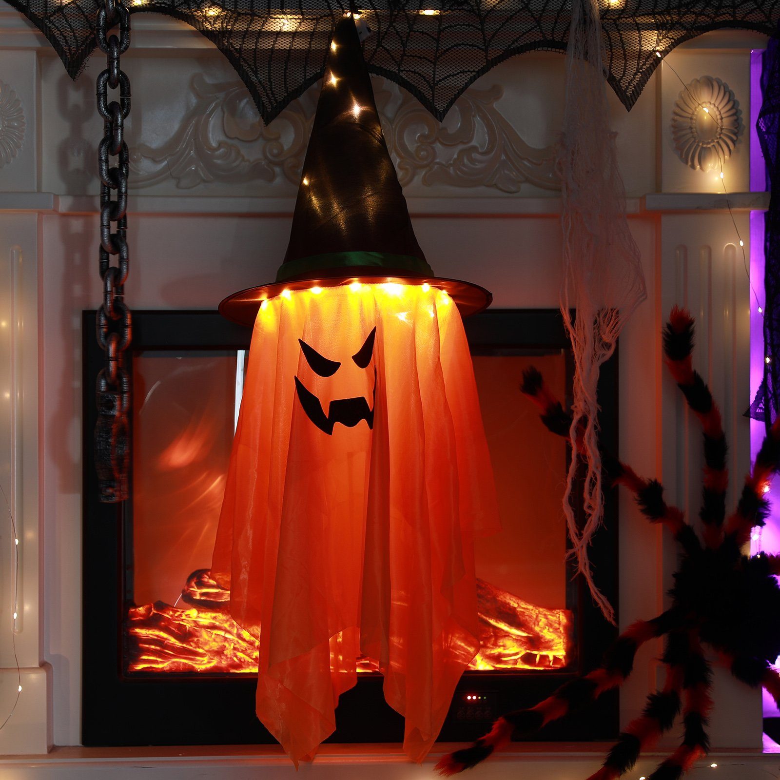 MUPOO LED-Lichterkette Halloween Dekorationen,LED-Geisterlampe, Geisterlich günstig online kaufen