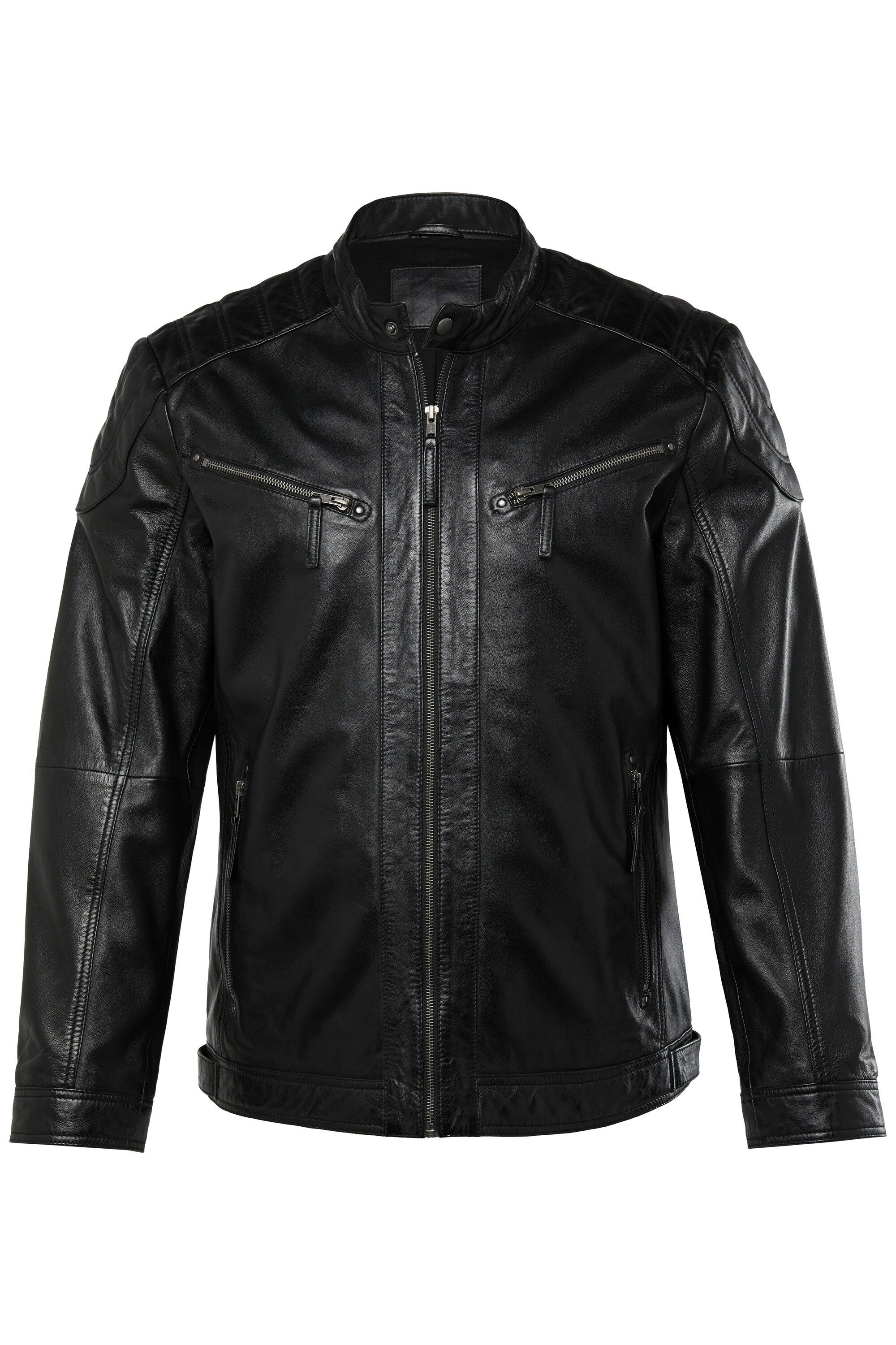 Men Plus Lederjacke Men+ Leder-Bikerjacke Leder Stehkragen bis 7 XL günstig online kaufen