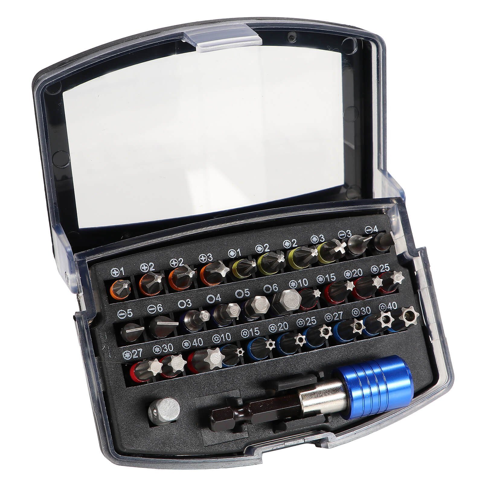 Bit-Set Bitsatz S2 Stahl 32 teilig Box mit Gürtelclip