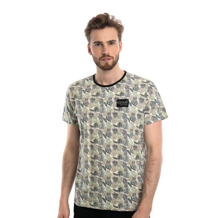ROADSIGN australia T-Shirt Palms (1-tlg) mit Rundhalsausschnitt & Allover-Print 100 % BCI-Baumwolle
