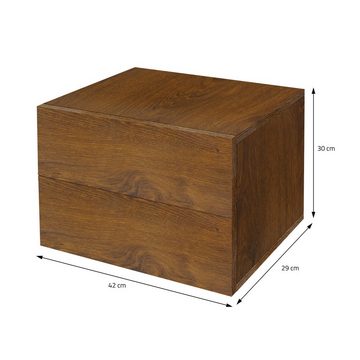 ML-DESIGN Nachttisch Kommode hängend mit 2 Schubladen Holzwerkstoff Wandmontage (1-St), Nachtschrank Braun mit griffloses öffnen Wandregal 42x29x30cm