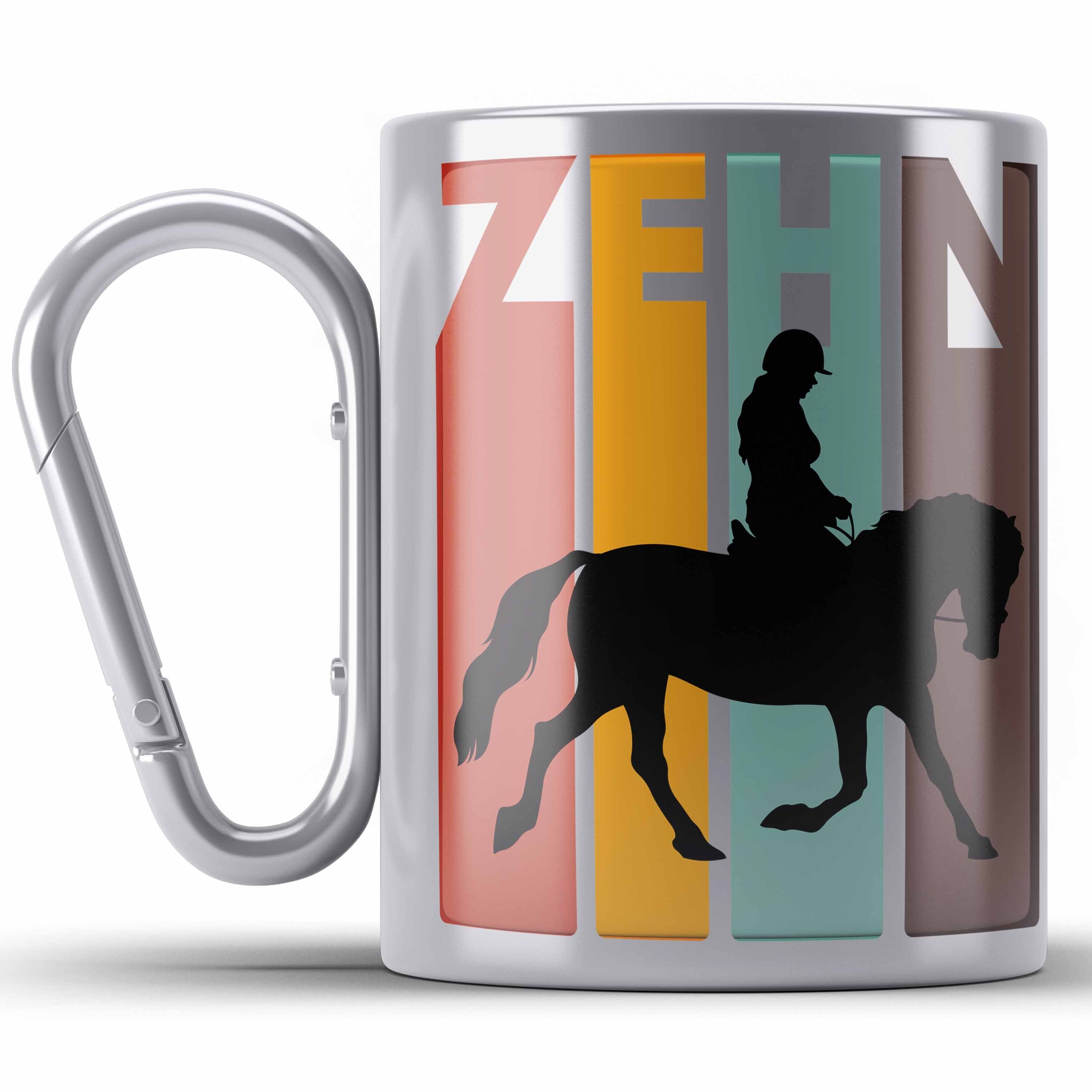 Trendation Thermotasse 10. Geburtstag Mädchen Reiterin Geschenk 10 Geburtstagsgeschenk Tochte