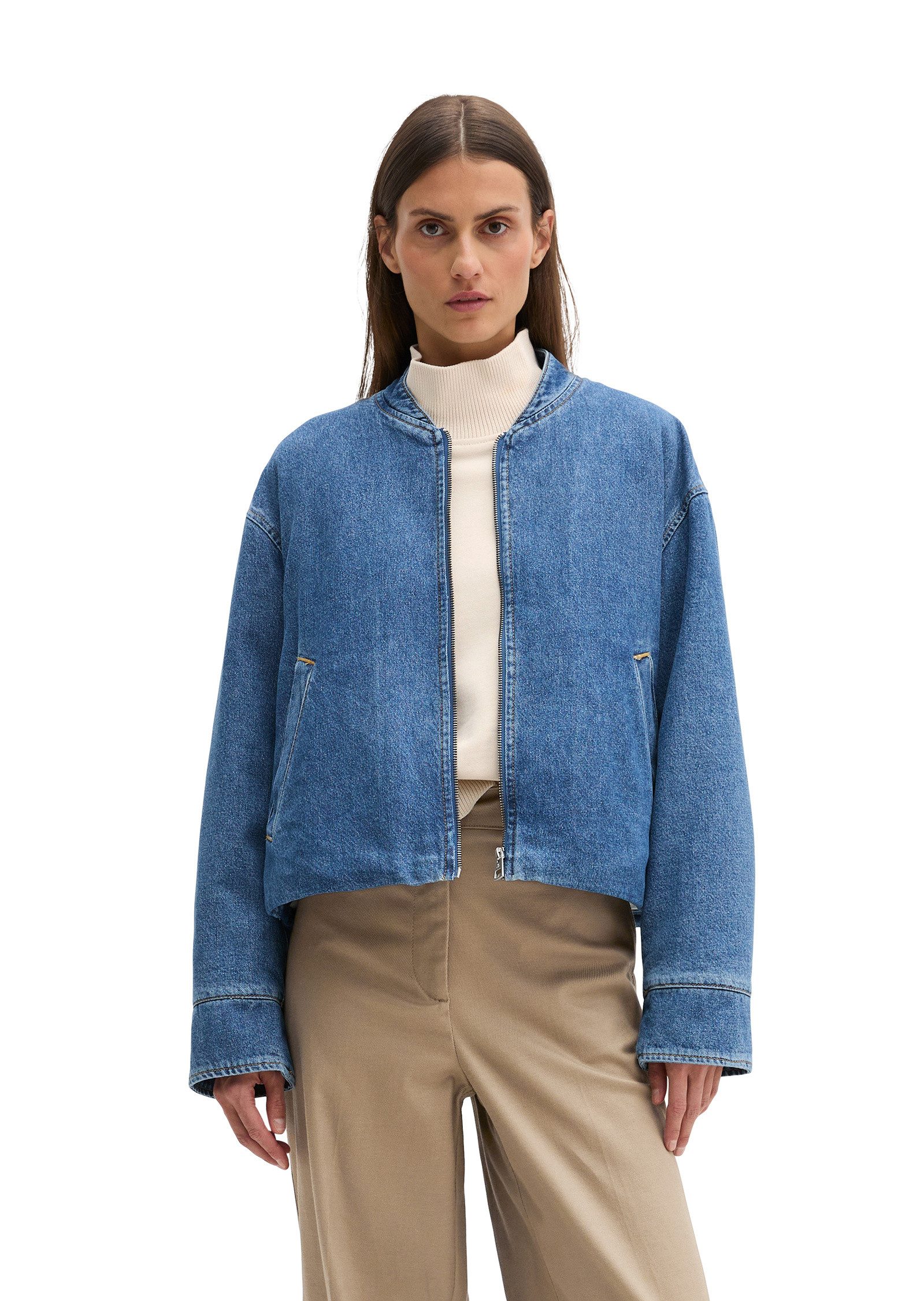 Jeansjacke aus Lyocell-Baumwolle-Mix