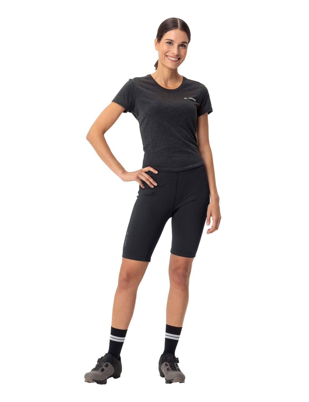 VAUDE Fahrradhose WOMEN'S MATERA TIGHTS II mit Sitzpolsterung, mit Reißverschluss, aus elastischem Polyester
