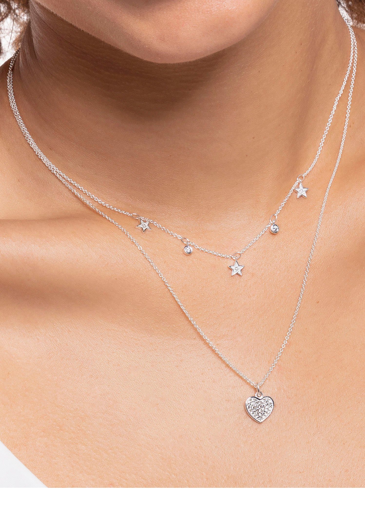 THOMAS SABO Kette mit Anhänger Herz pav...