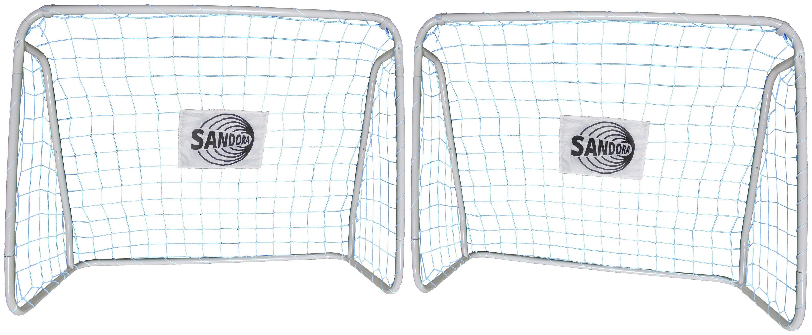 SANDORA Fußballtor Sandora (Set, 2 St), 124x96x61cm mit blauem Netz