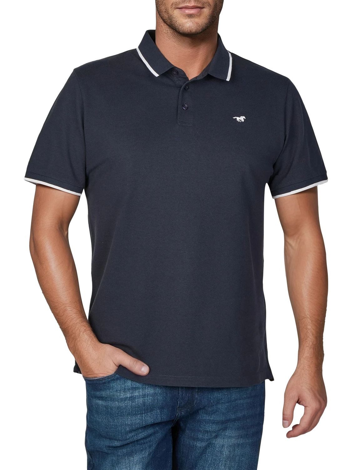 MUSTANG Poloshirt Herren Polohemd Pablo 3er-Set Regular Fit (Vorteilspack, 3-tlg) Basic Sommer Shirt aus 100% Baumwolle