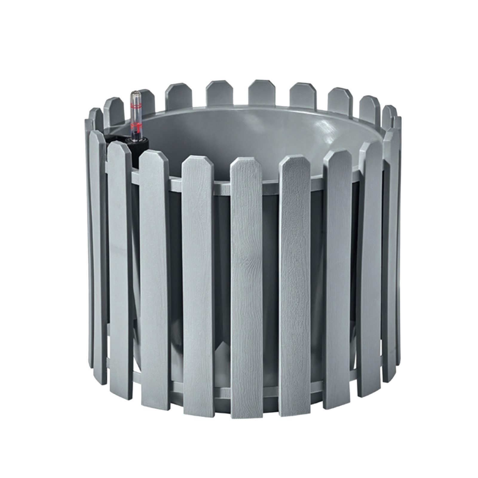 HTI-Living Blumentopf Blumentopf mit Wasserspeicher Nessa rund grau (Stück, 1 St., 1 Blumentopf), aus Kunststoff mit Wasserstandsanzeiger