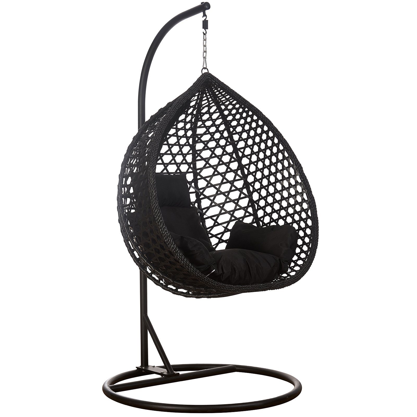 RAMROXX Hängesessel Luxus Style XXL Rattan Korb Gestell Schwarz mit Relaxki günstig online kaufen