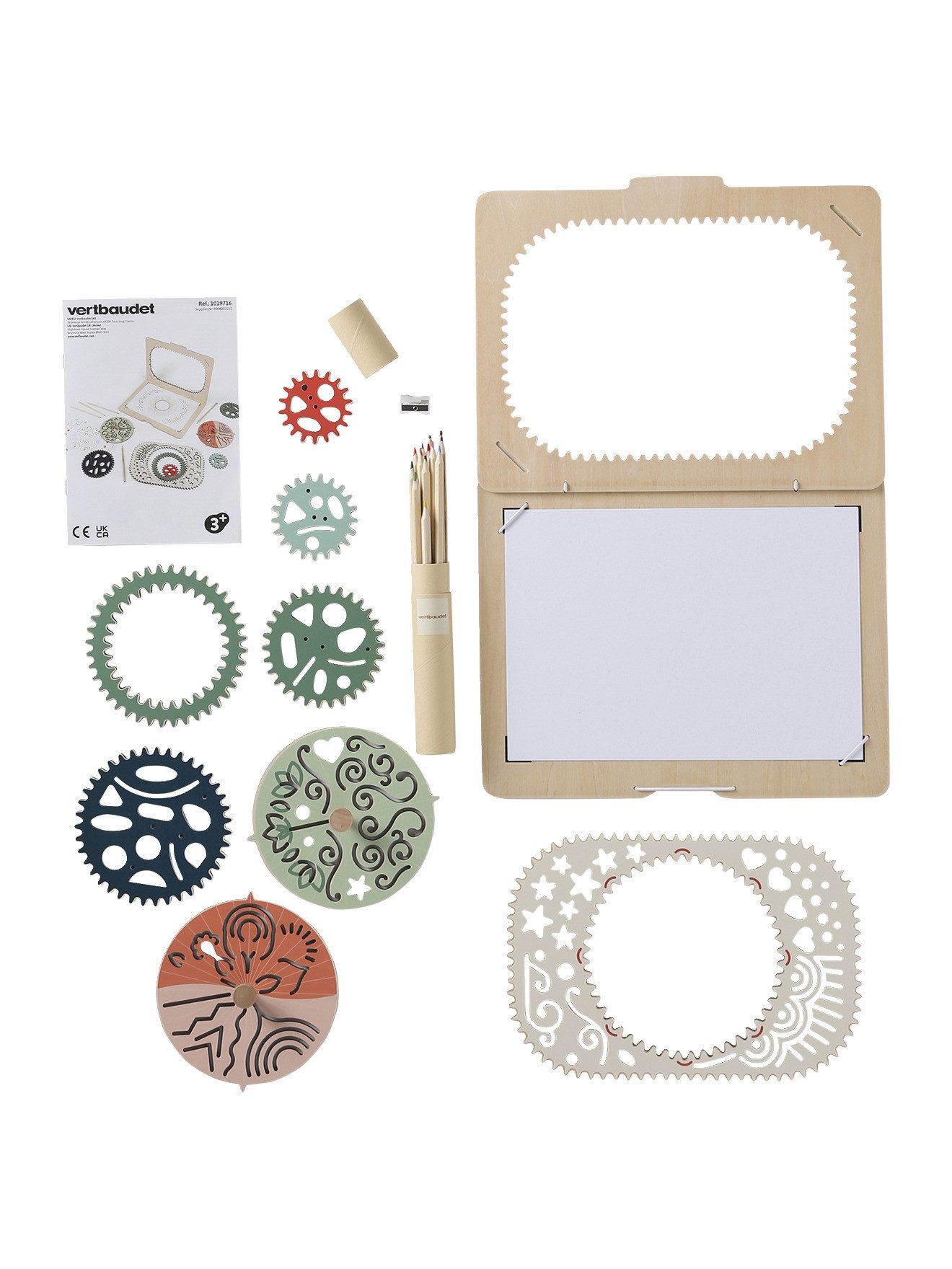 vertbaudet Tafel Kreativ-Set Spiralen und Mandalas aus FSC®-Holz, FSC®-Holz