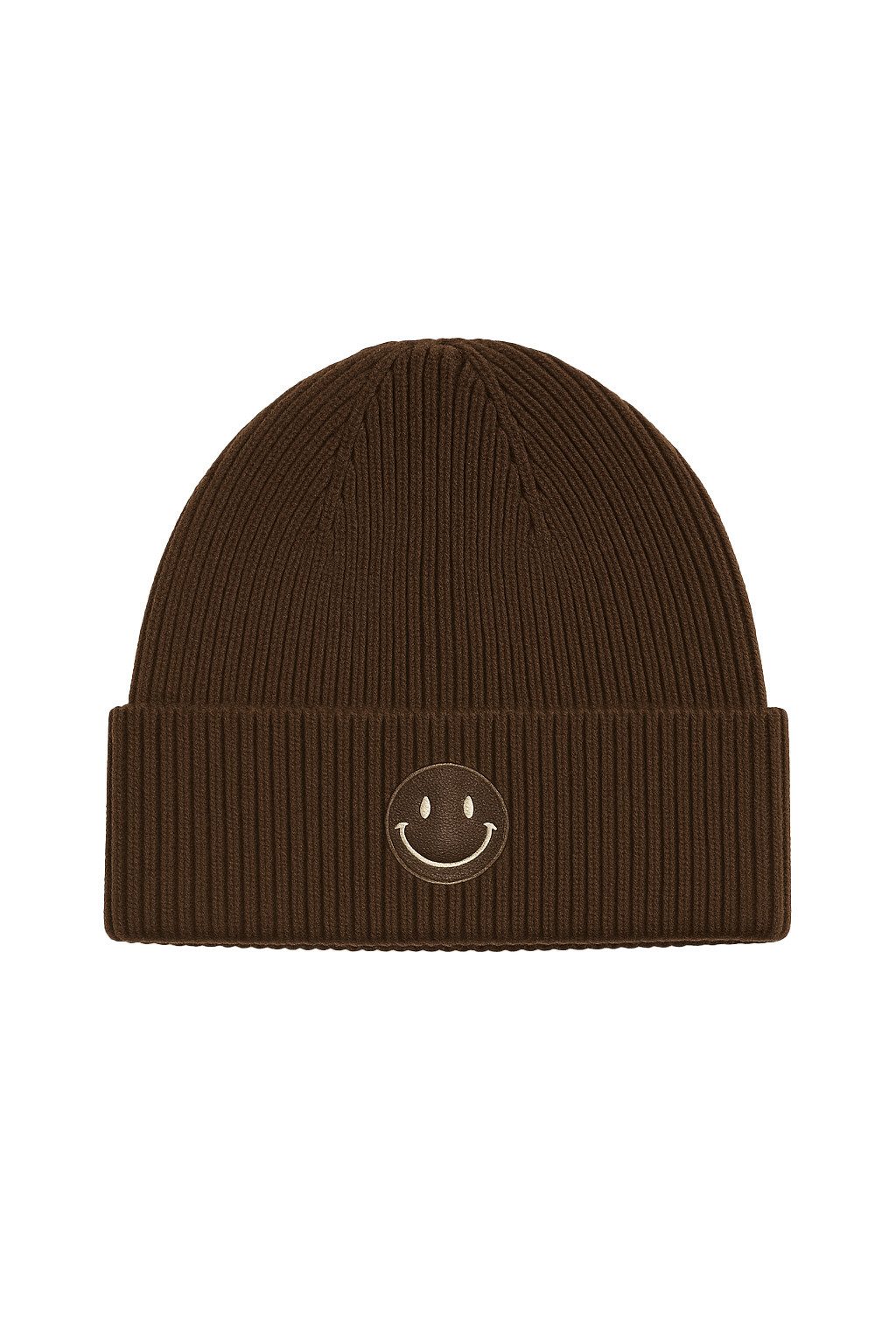 Faera Strickmütze Mit Smiley, Rippenstrick, weiches für Damen (1-St., modisch) Normal Fit Zeichen elastisch Ohne Verschluss Casual-Style