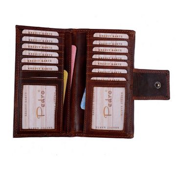 SHG Geldbörse ◊ Damen Leder Börse Portemonnaie Frauen Geldbeutel Brieftasche, Münzfach, Druckknopfverschluss, Kreditkartenfächer, RFID Schutz