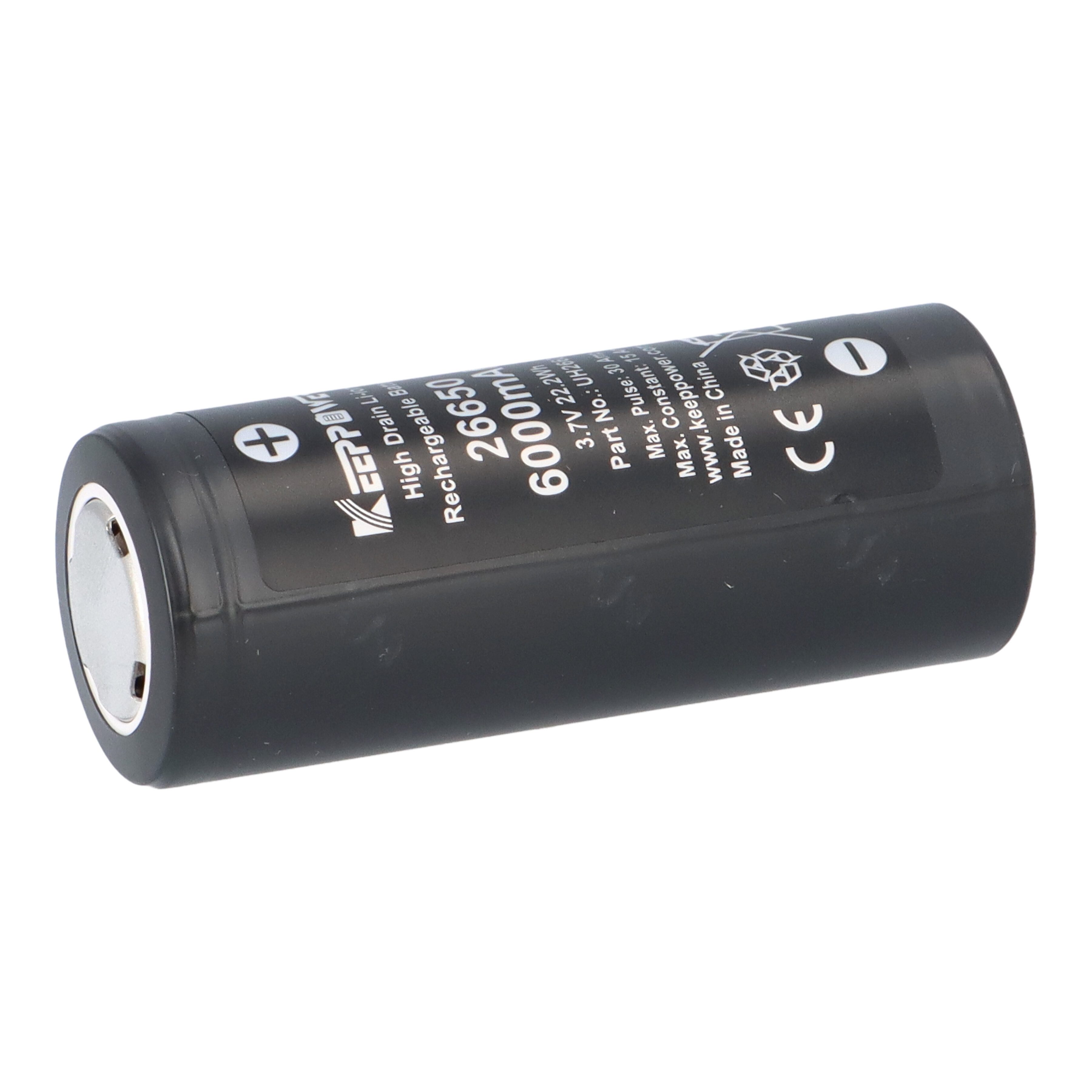 XCell Keeppower 26650 Akku 6000mAh 3.6V Li-Ion, UH2660 Hochkapazitätszelle Akku