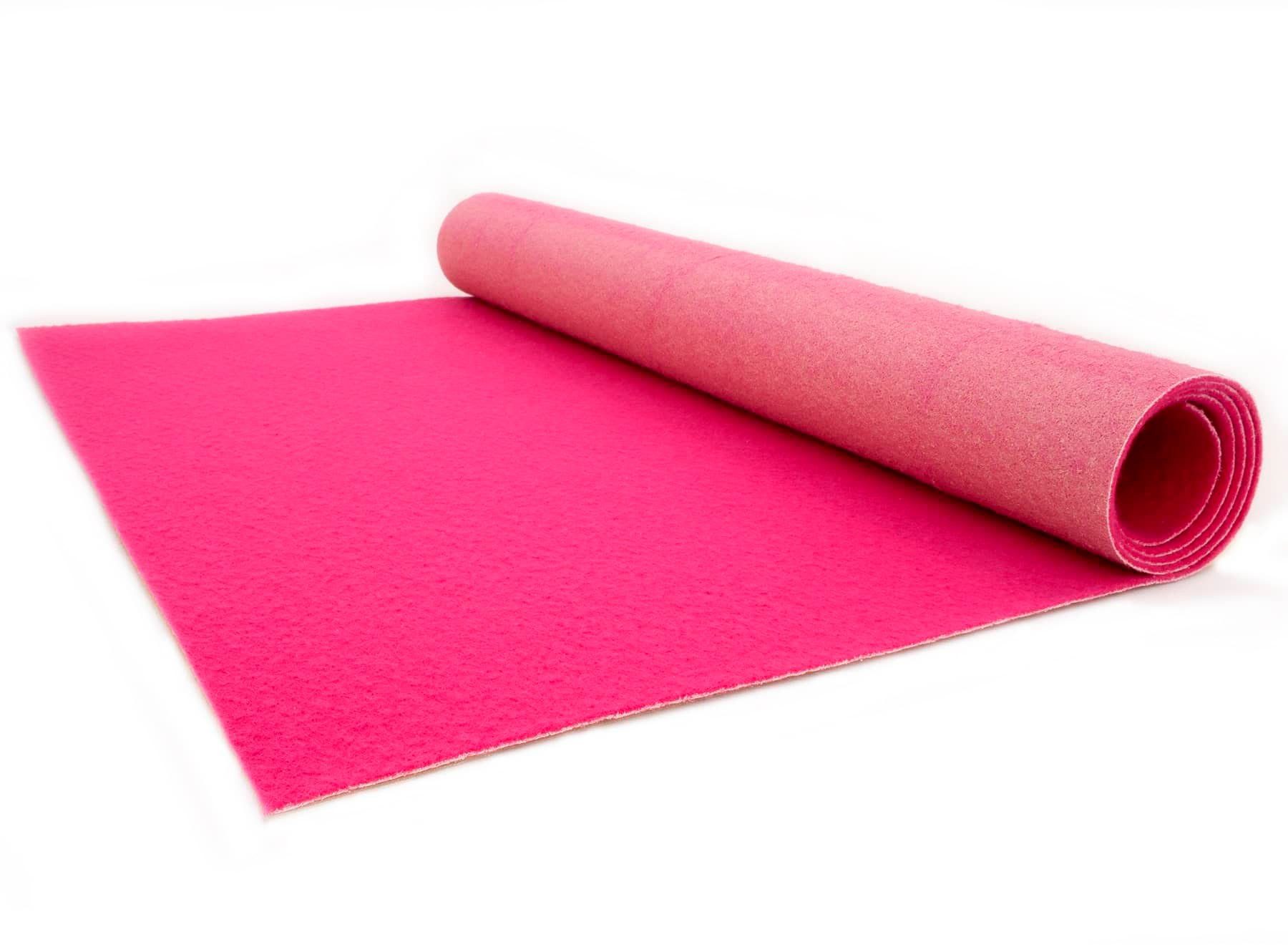 Uni-Farben Eventteppich robuster rechteckig, pink Läufer Höhe: 2,6 Primaflor-Ideen Nadelfilz, 100 mm, PODIUM, cm, in Breite Textil,