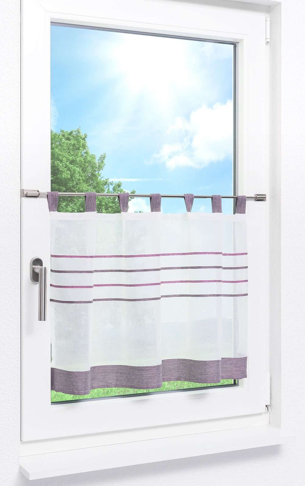 LYSEL® Scheibengardine Scheibenhänger Carlina (1 St), transparent, HxB 50x140cm