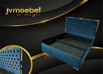 JVmoebel Bett, Bett Polster Design Luxus Doppel Betten Blau180x200cm