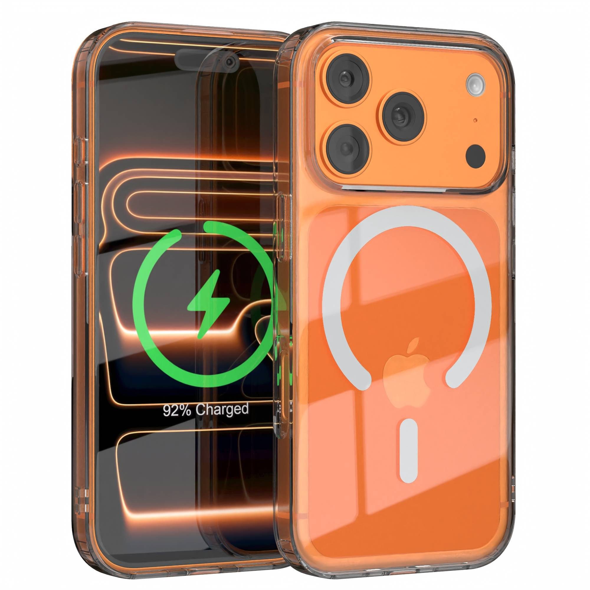 EAZY CASE Handyhülle Transparente Hülle mit MagSafe für iPhone 17 Pro 6,3 Zoll, Back Cover, Bumper Case, Handy Schutzhülle Kameraschutz, Durchsichtig