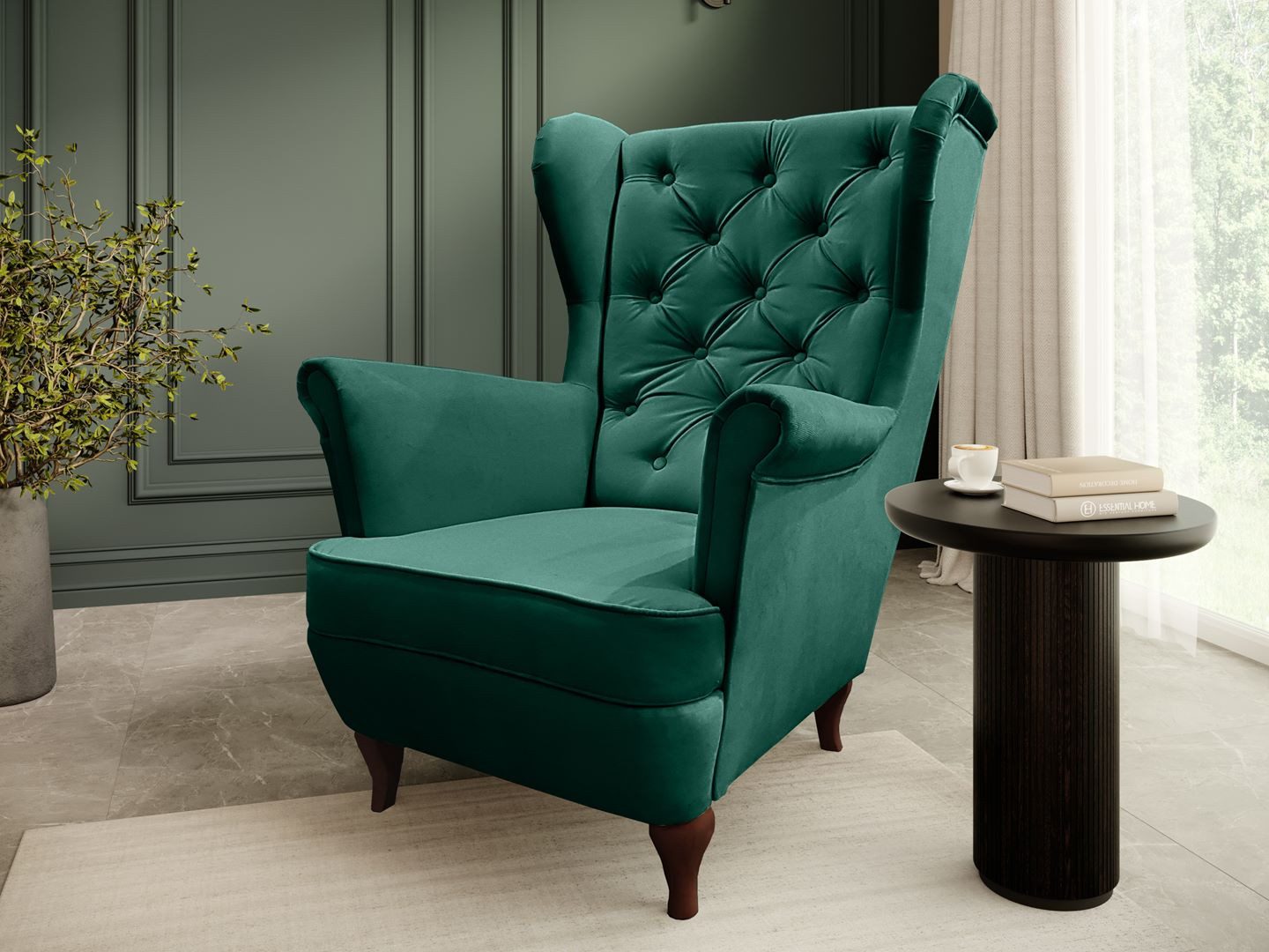 Beautysofa Ohrensessel Sessel FALCO Chesterfield Wohnzimmersessel günstig online kaufen