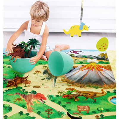 Pickwoo Spielfigur, (28-tlg., realistisches Dinosaurier Spielset), mit tragbarem Dinosaurier-Ei Spielmatte Dekorationen