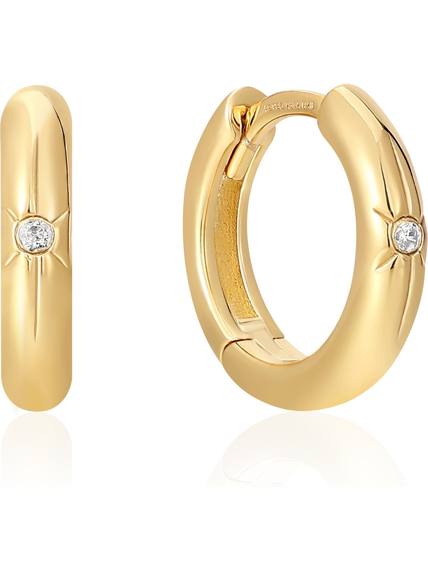 Ania Haie Paar Creolen Ania Haie Damen-Creolen 925er Silber Farbstein (Paar), Pop Charms