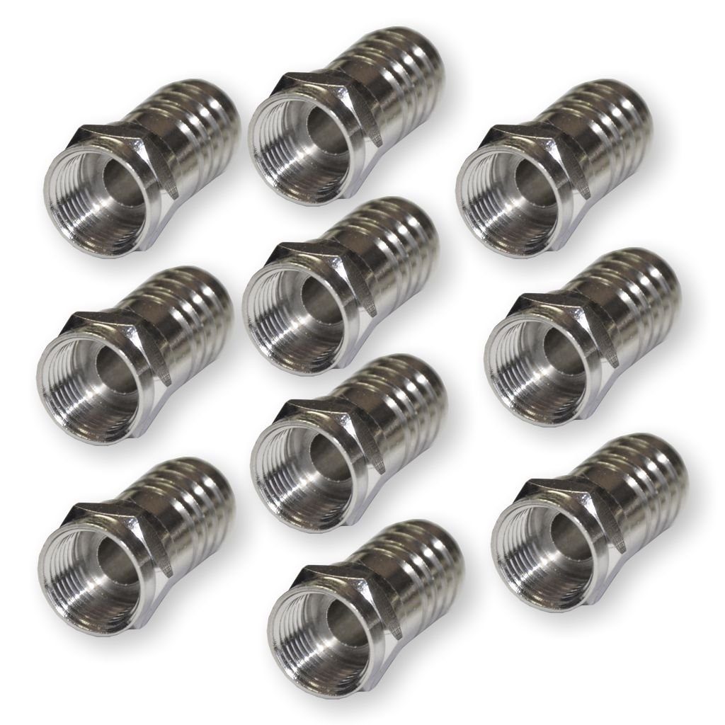 Koscom 10 Stück F-Crimpstecker 7mm für Kabel von 6,8 bis 7,0 mm (RG 6) für SAT-Kabel