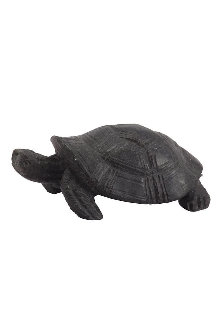 Little Zim Skulptur Schildkröte aus Stein, Handgefertigt · Serpentin Rohstein · Unikat
