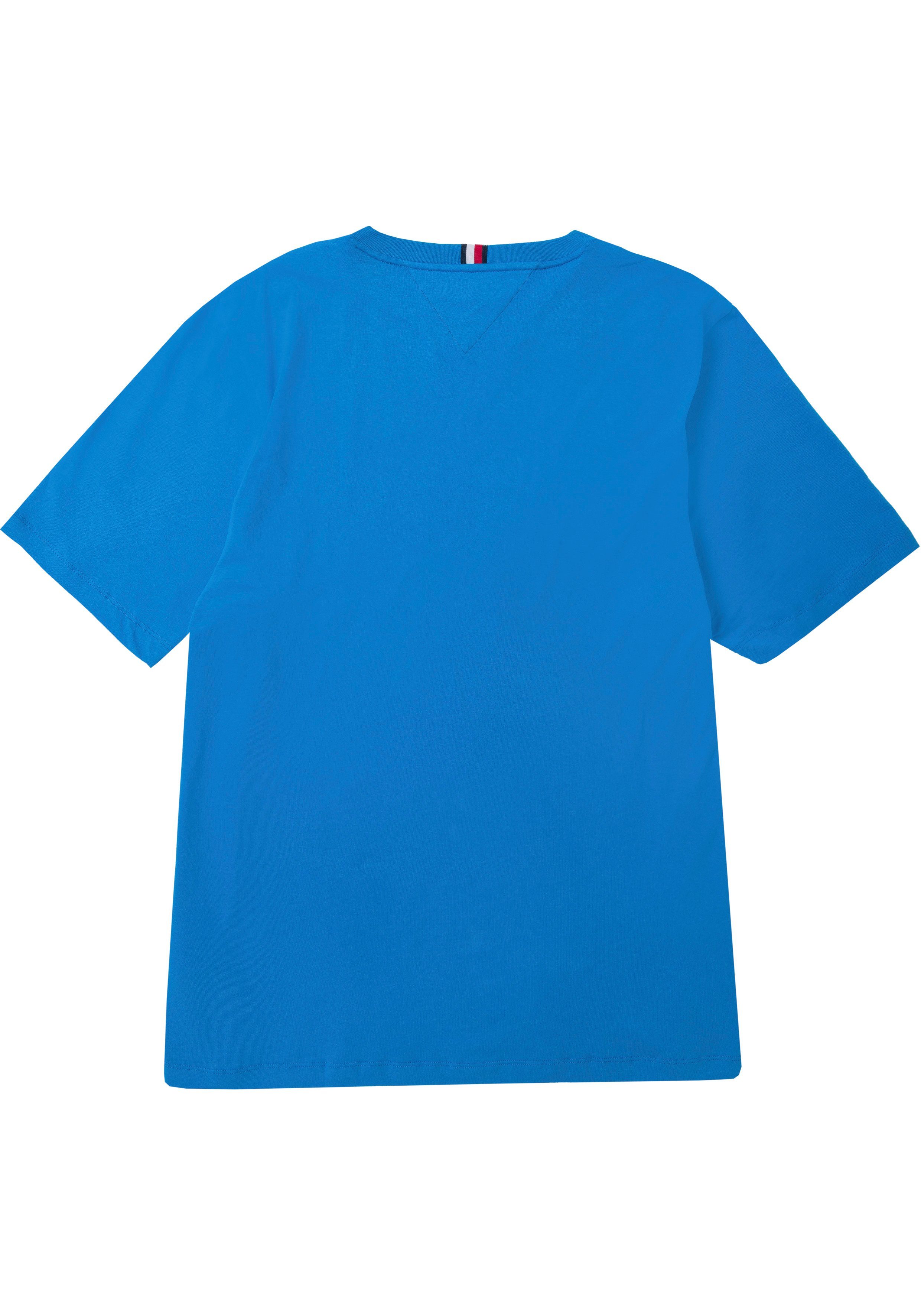 Tommy Hilfiger Big & Tall Tommy mit (1-tlg) Labelstreifen azurblau innen am Ausschnitt Hilfier Kurzarmshirt