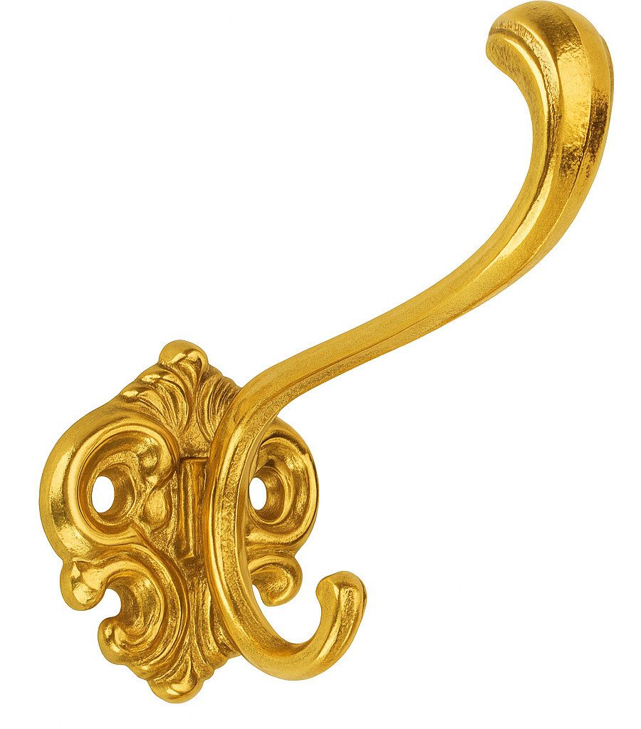 Jürgen Schwerter Hakendesign Kleiderhaken Messing Klassiker, 5 Stück