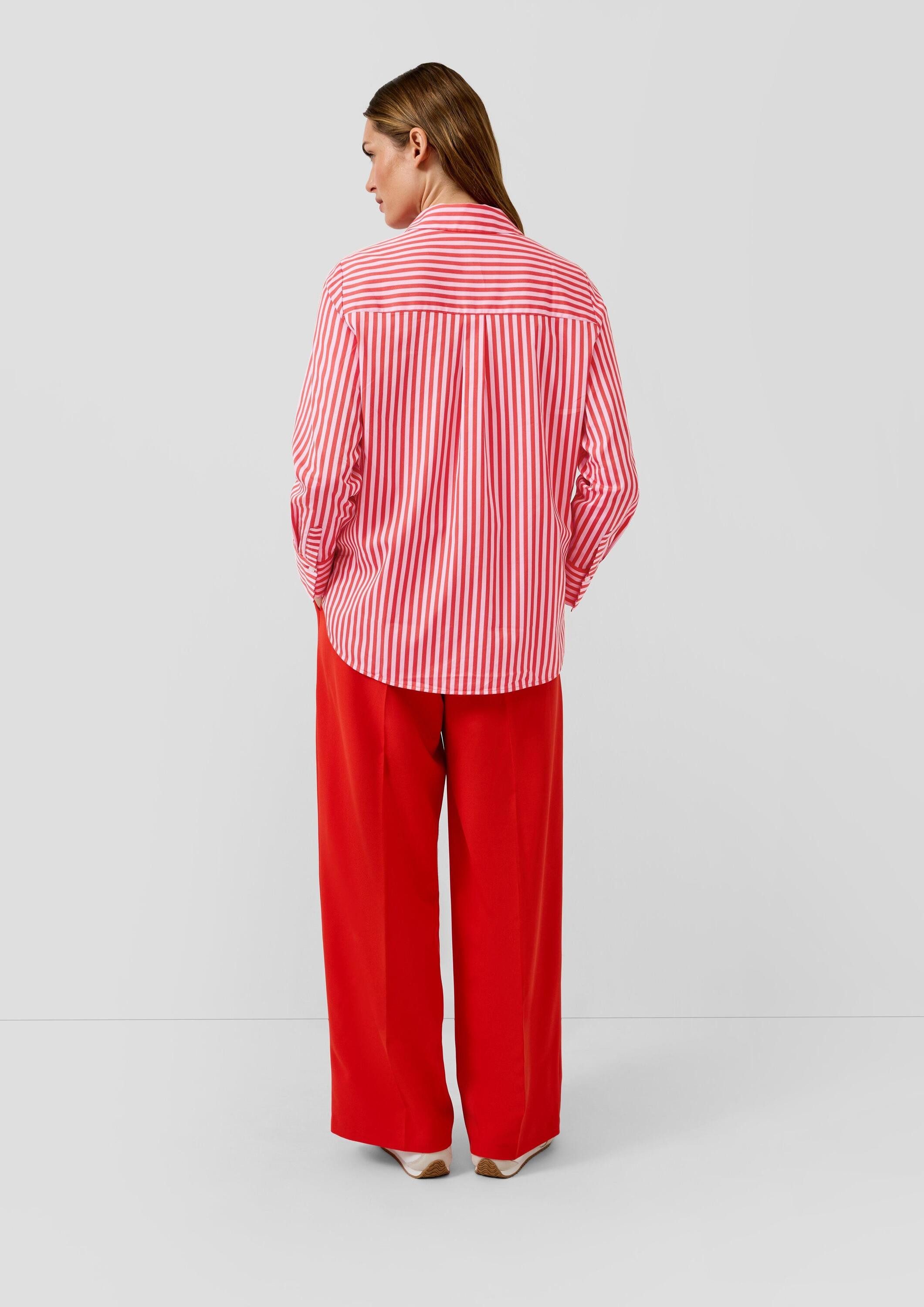 s.Oliver Langarmbluse Bluse Elastische Bluse aus Baumwolle