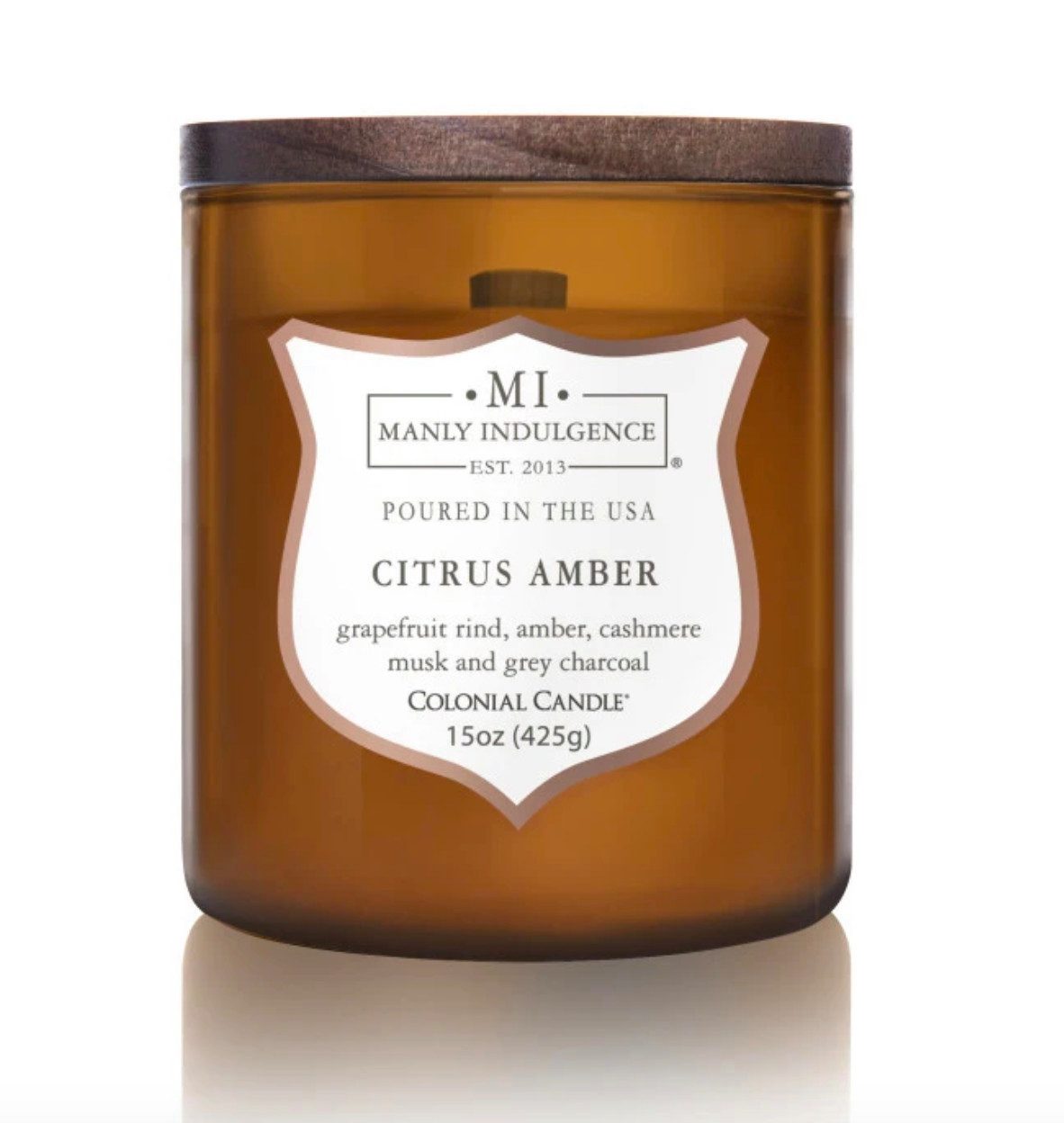COLONIAL CANDLE Duftkerze Duftkerze Citrus Amber - 425g (1-tlg), Brenndauer: Bis zu 60 Stunden, Wachs: