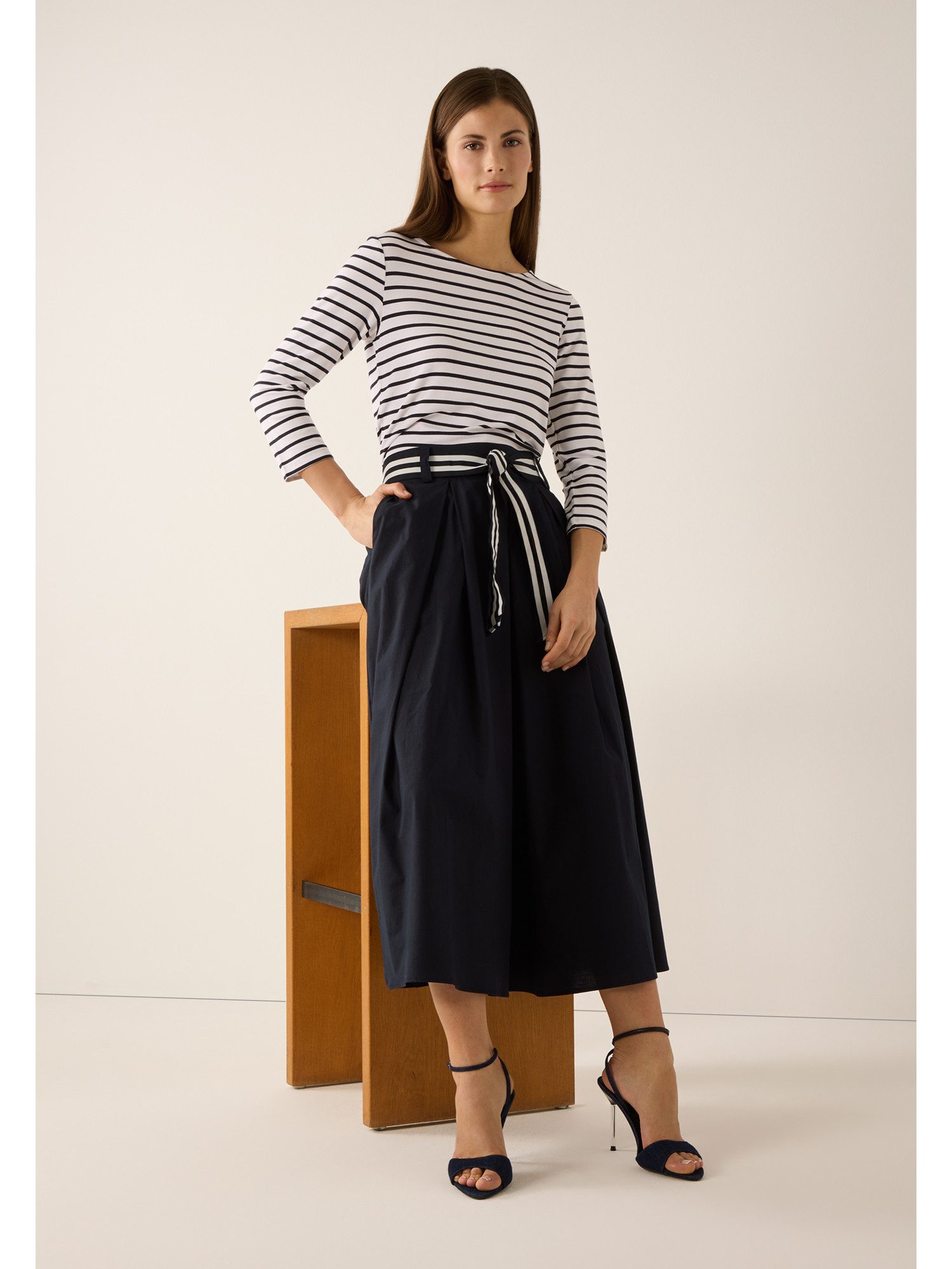 MORE&MORE 3/4-Arm-Shirt softes Basic-Streifenshirt, 3/4 Arm