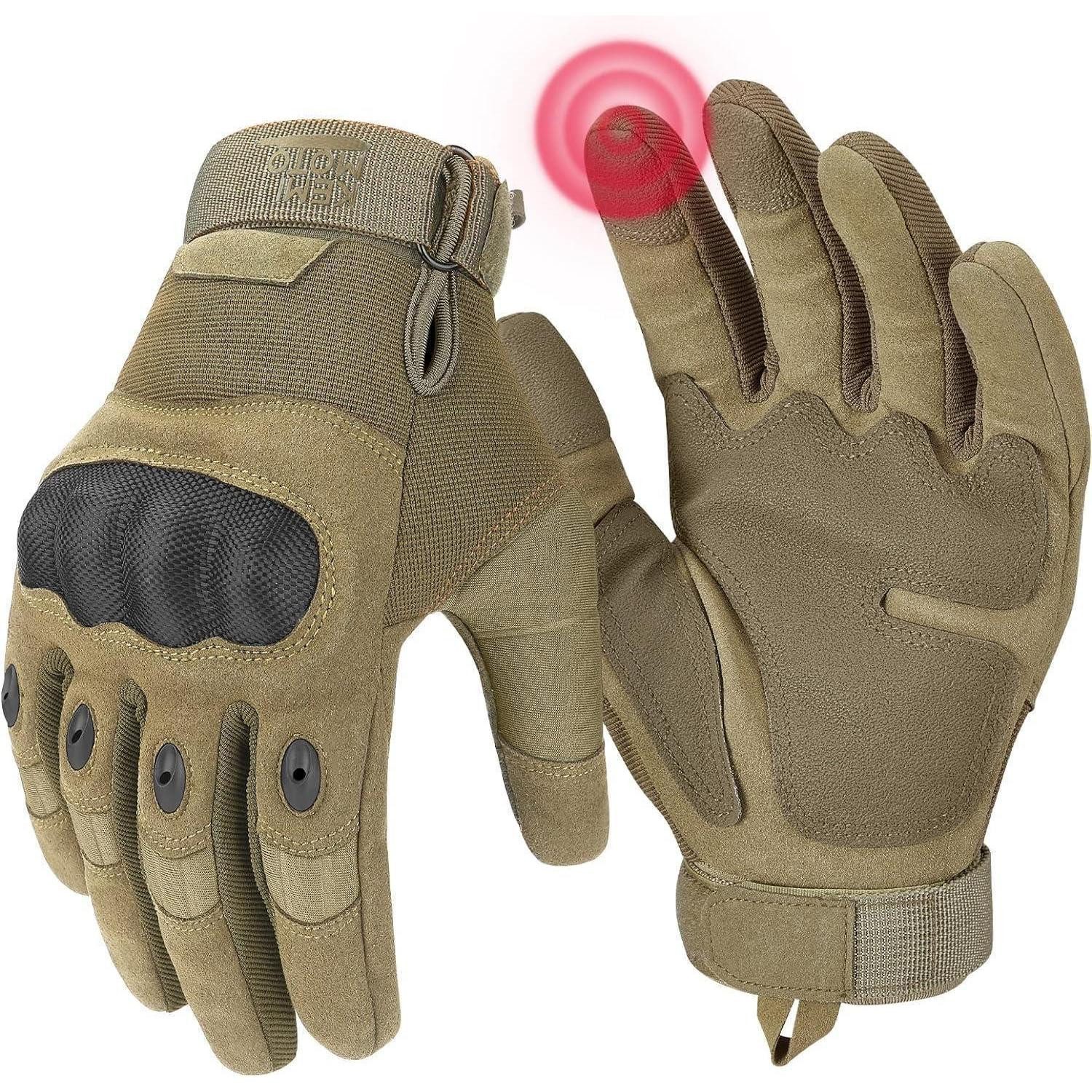 LuxusKollektion Arbeitshandschuhe Handschuhe Taktische Vollfinger Kohlefaser Knöchelprotektor XXL Braun