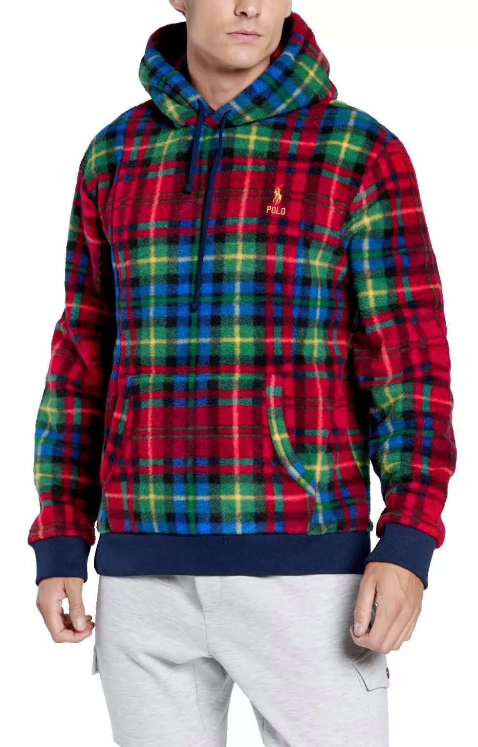Polo Ralph Lauren Winterjacke Jacke Sweatshirt Fleecejacke Hoodie Royal Crimson Sweater Pullover XXL Kordelzug an der Kapuze, Kängurutasche, elastische Abschlüsse