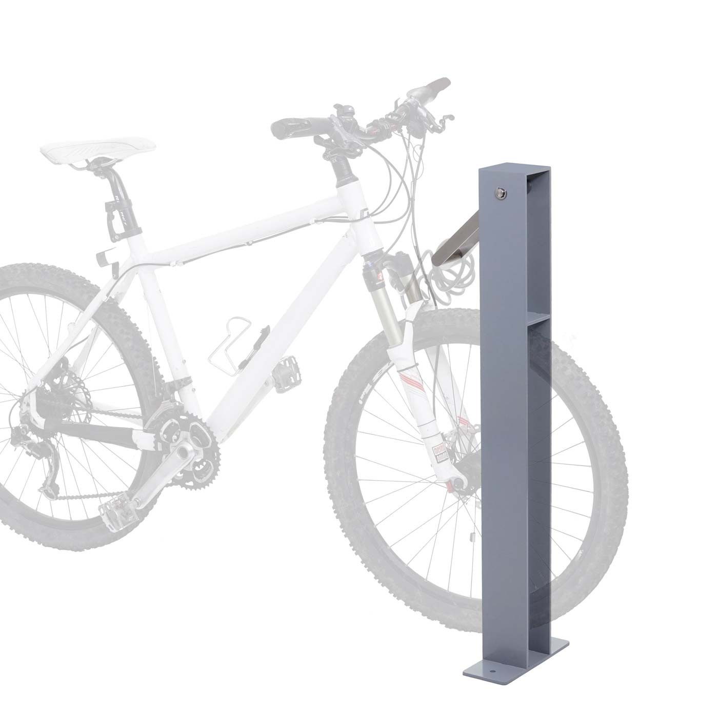 PROREGAL® Fahrradständer Fahrradbügel 96x24x10cm Anlehnbügel verzinkter Stahl Grau/Anthrazit