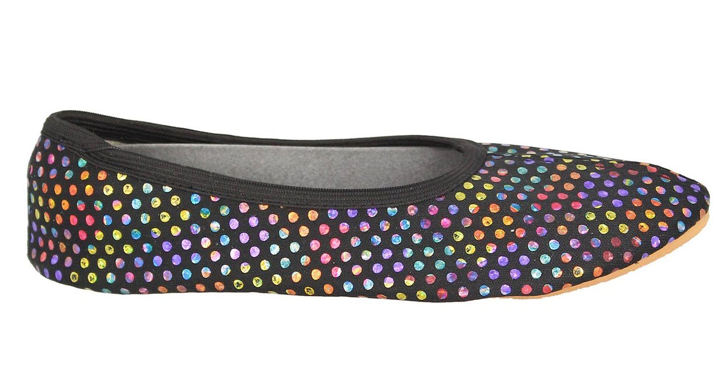 Beck Schläppchen Punkt Multi Gymnastikschuh rutschfest, Handgenäht in Deutschland