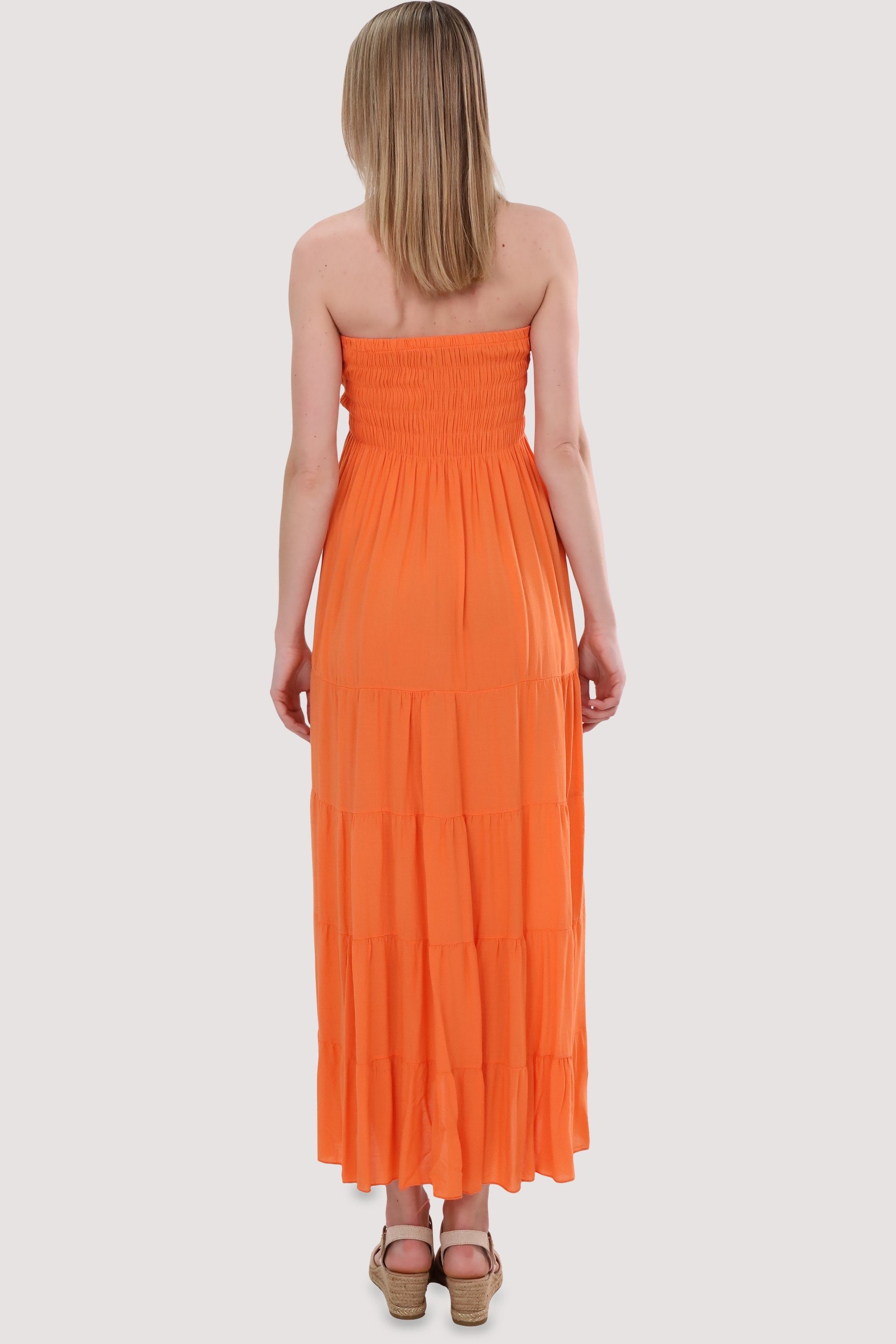 malito orange figurumspielendes Einheitsgröße Bandeaukleid Strandkleid fashion 4635 Sommerkleid more than