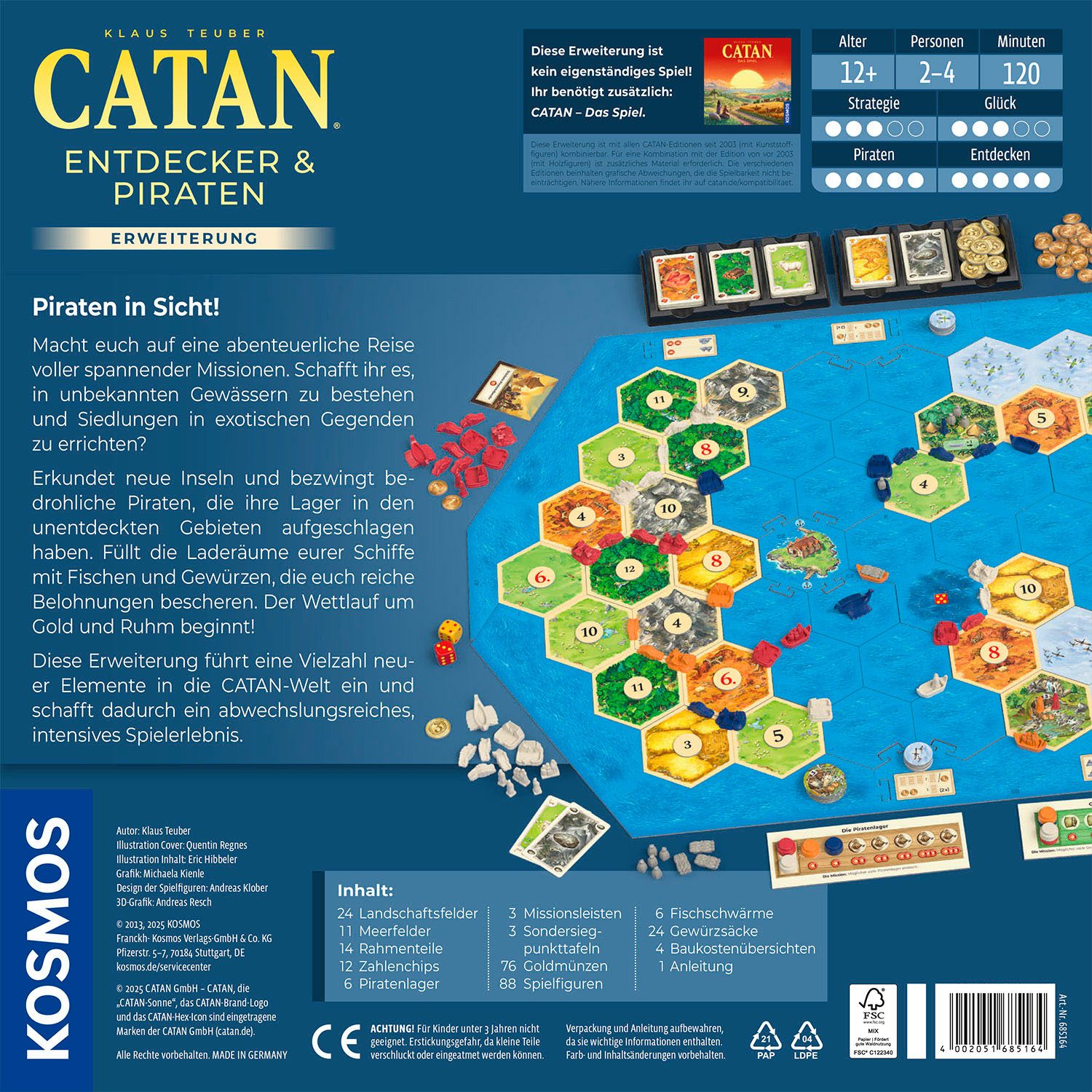 Kosmos Spiel CATAN Entdecker & Piraten, Strategiespiel, Made in Germany