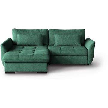 Beautysofa Ecksofa Caro Lieferung beinhaltet die Einbringung in die Wohnung, 240 cm Corner Sofa, stilvoll Wohnzimmerecke, mit Relaxfunktion, mit Bettkasten, inklusive Federkern