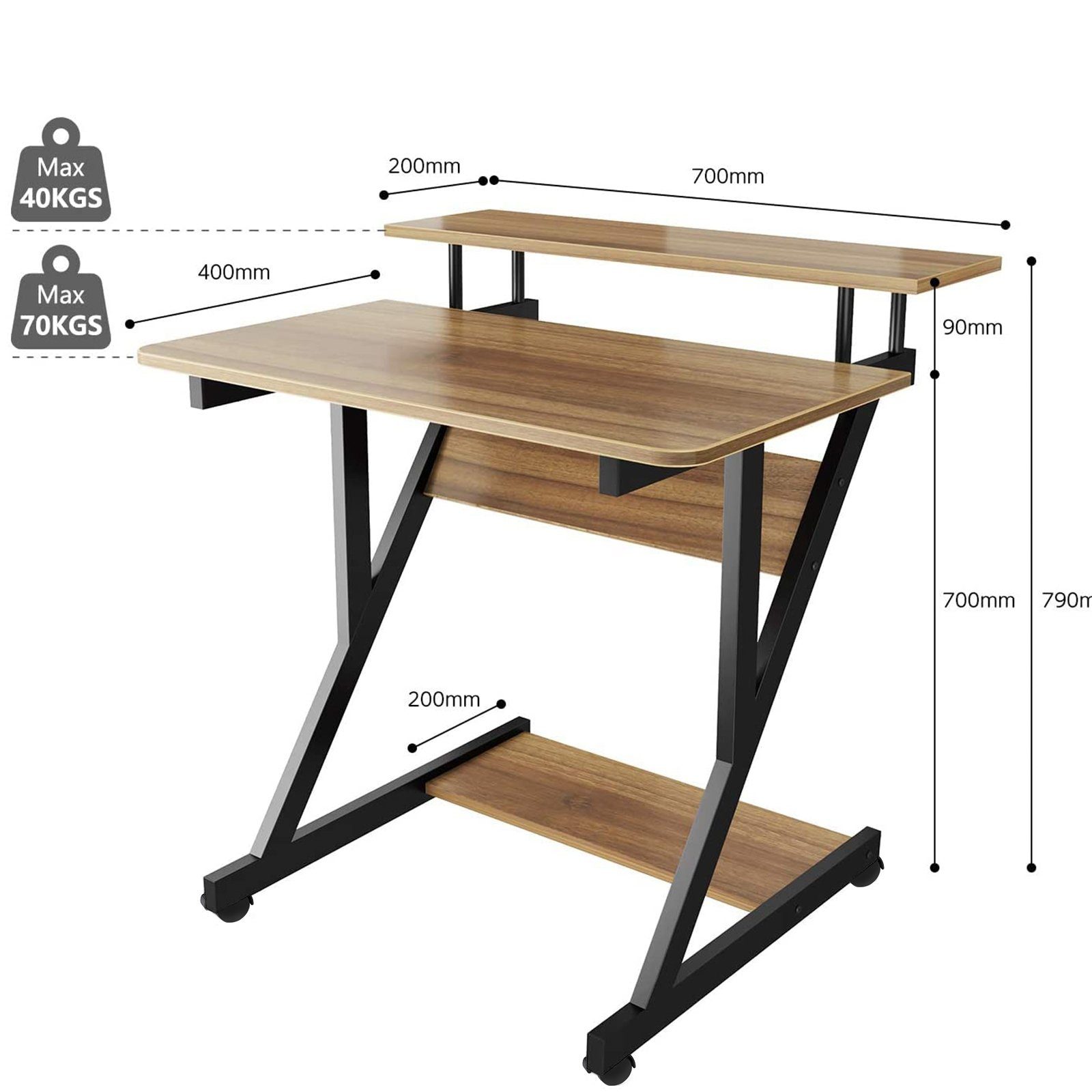 Arbeitstisch Tisch Dunkelbraun Z Dripex