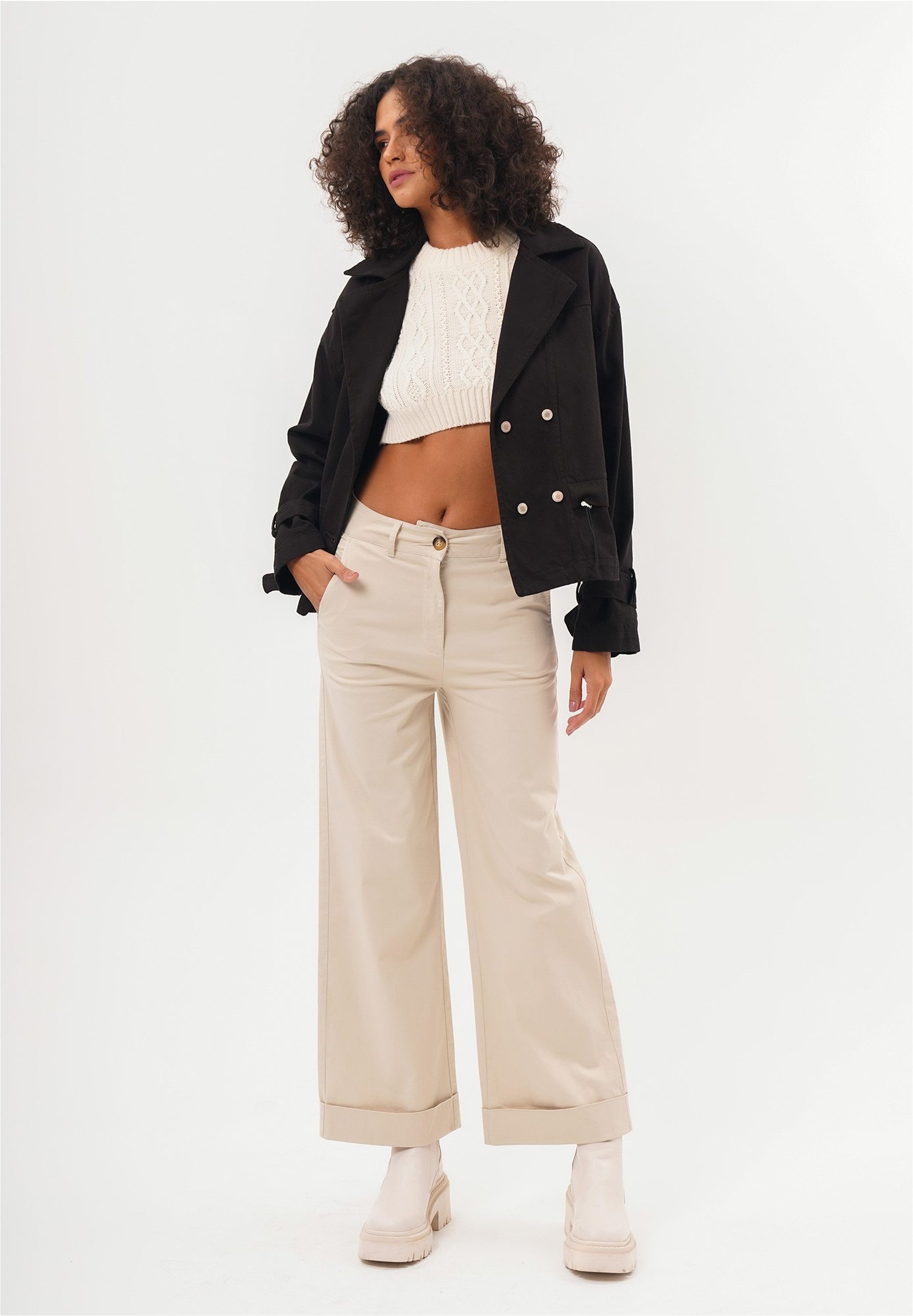 freshlions Trenchcoat (1-tlg) mit stylischem Reverskragen