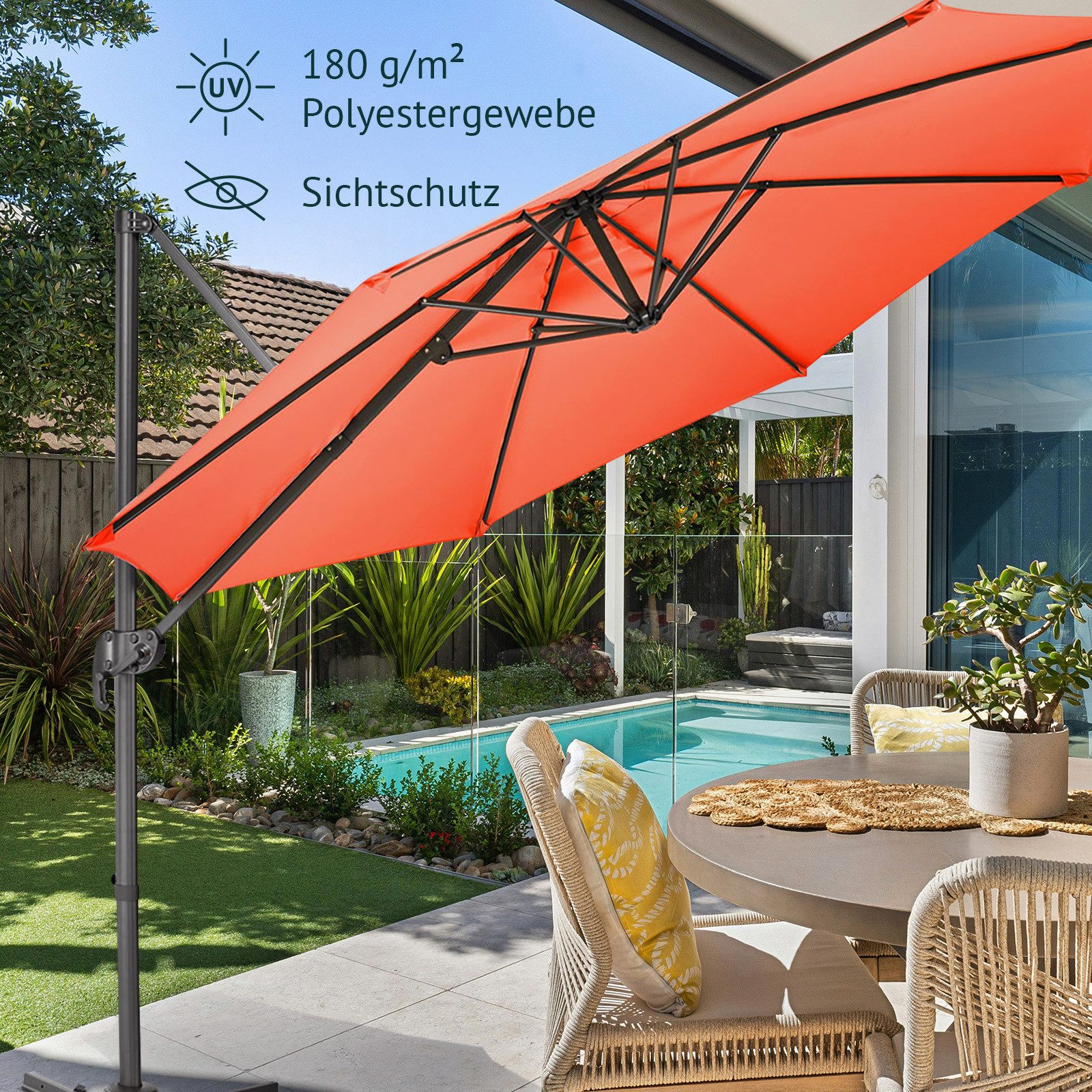 SVITA Ampelschirm Sonnenschirm, LxB: 290,00x290,00 cm, günstig online kaufen