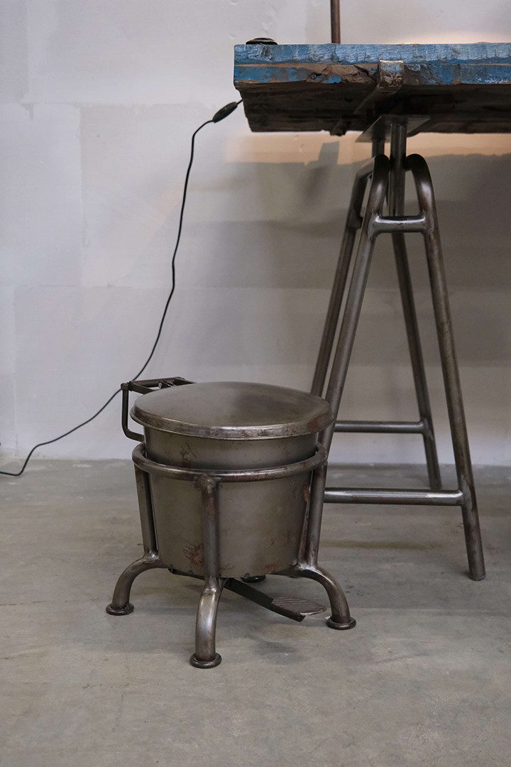 Vintagehaus Mülleimer Treteimer Vintage Abfalleimer Industrial Silber Klein Poliert