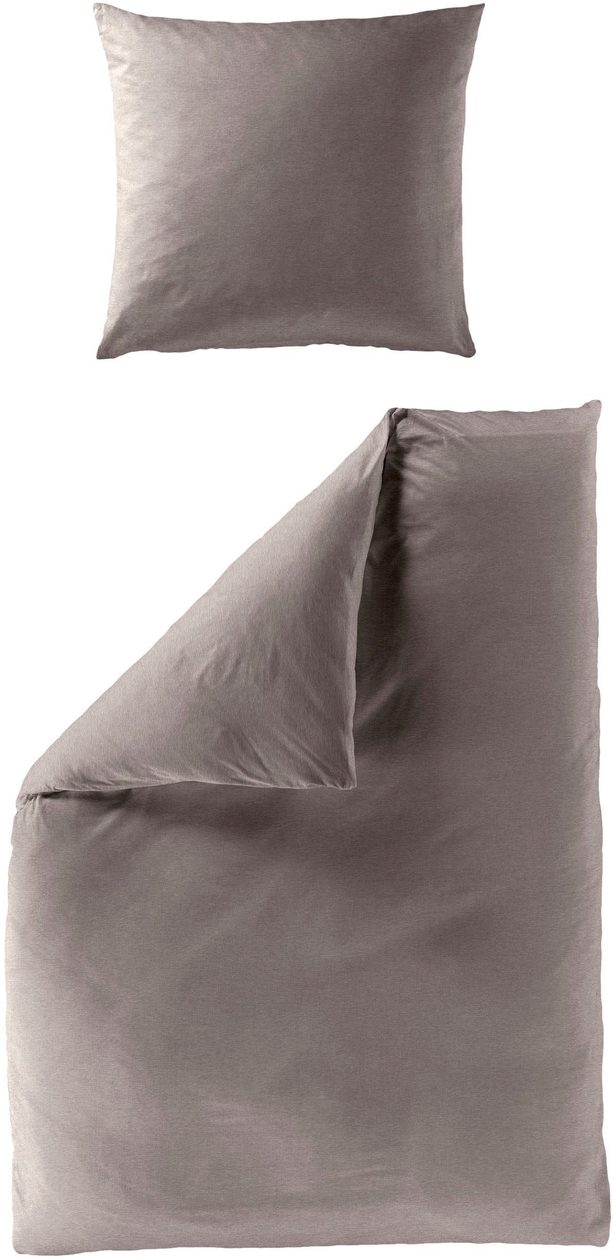 BIERBAUM Bettwäsche 4135, Jersey, 2 teilig, Jersey-Melange, 100 % Baumwolle, bügelfrei