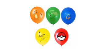 Festivalartikel Einweggeschirr-Set Pokemon Geburtstagsset: 10 Latexballons 10 Pappteller 10 Becher, papier