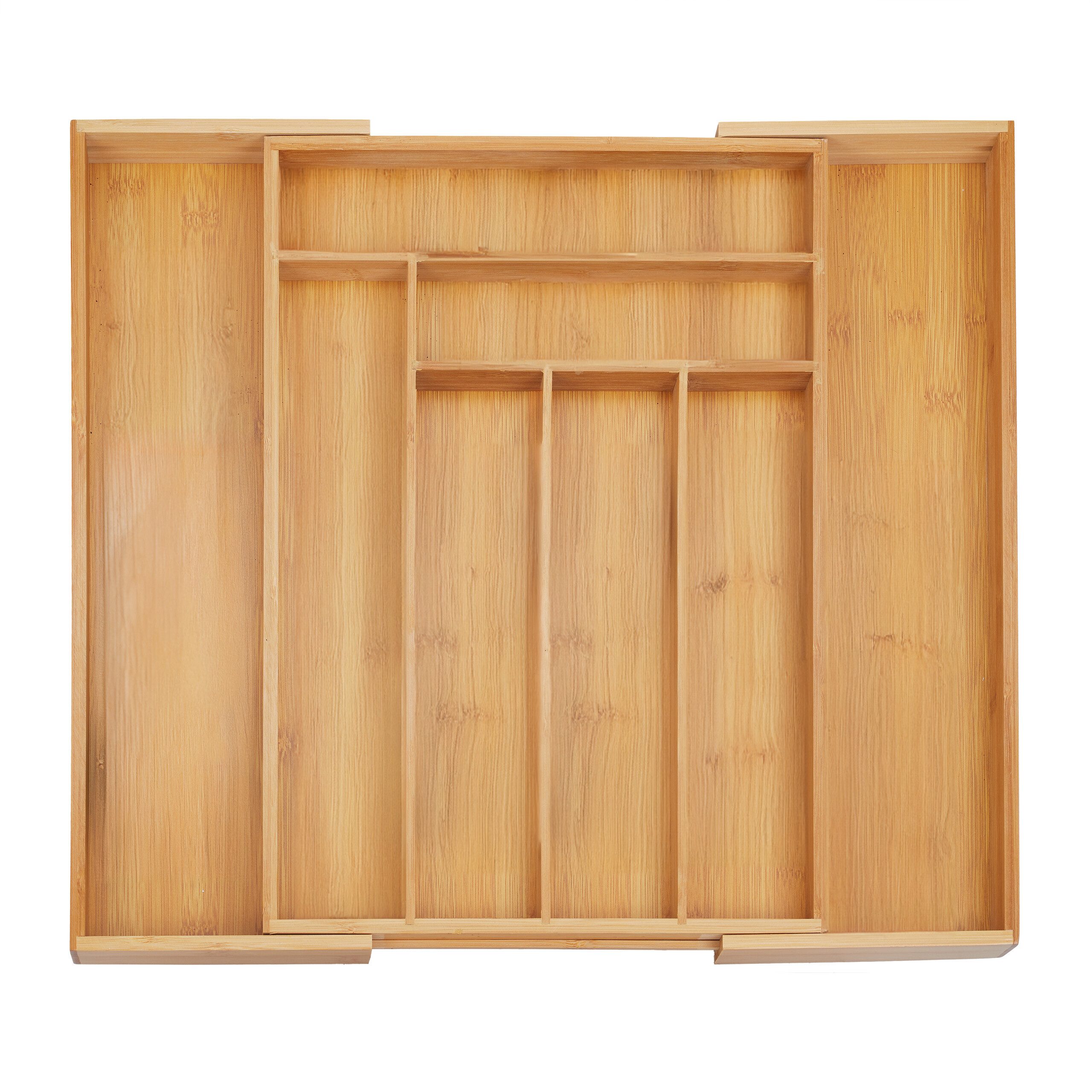 relaxdays Besteckkasten Ausziehbarer Besteckkasten aus Bambus günstig online kaufen