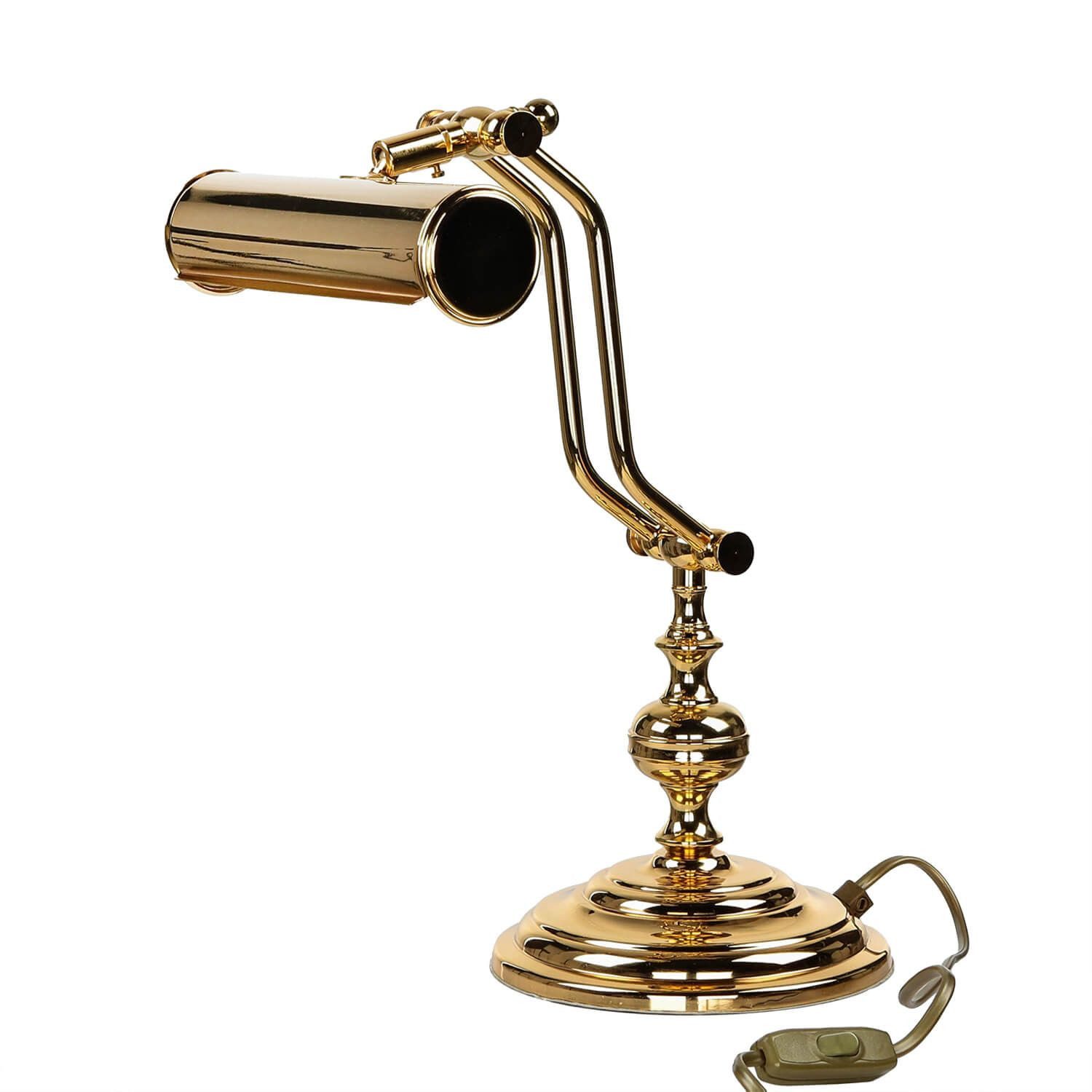 Licht-Erlebnisse Schreibtischlampe LAMPADE SCRIVANIA, ohne Leuchtmittel, Tischlampe Gold Echt Messing flexibel Schreibtisch Lampe