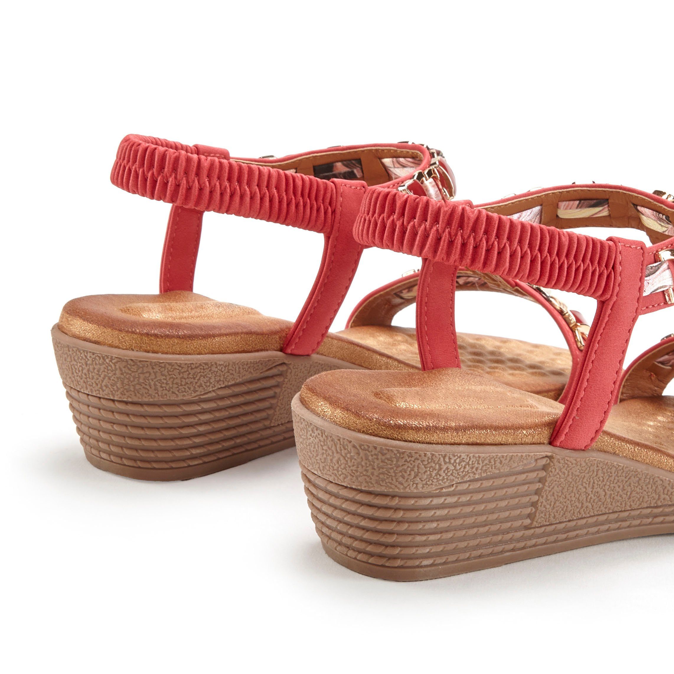 Vivance Sommerschuh Sandalette Sandale, Sommerschuh mit Keilabsatz und elastischen Riemchen